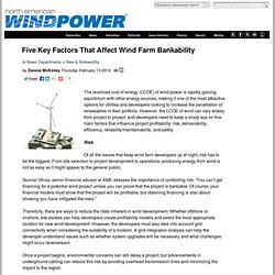 Five Key Factors That Affect Wind Farm Bankability
