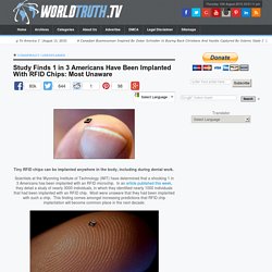 Study Finds 1 in 3 Americans Have Been Implanted With RFID Chips: Most Unaware