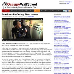 Americans Re-Occupy Their Homes