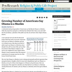 Growing Number of Americans Say Obama is a Muslim