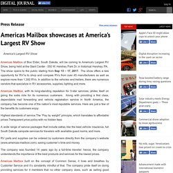 Americas Mailbox showcases at America&#8217;s Largest RV Show