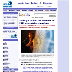 Amérique latine - Les élections de 2011 : calendrier et analyses
