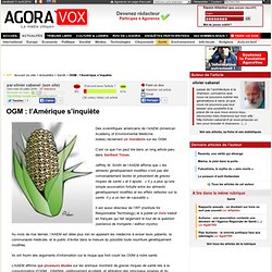 OGM : l&#039;Amérique s&#039;inquiète - AgoraVox le média citoye