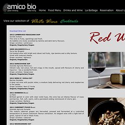 Amico Bio Restaurant - Wine List