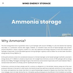 Ammonia storage - WIND ENERGY STORAGE