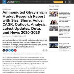 Ammoniated Glycyrrhizin Market Research Report with Size, Share, Value, CAGR, Outlook, Analysis, Latest Updates, Data, and News 2020-2026