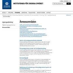 Ämnesområden - Institutet för svenska som andraspråk ISA, Göteborgs universitet
