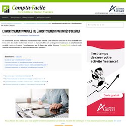 L'amortissement variable (par unités d'oeuvre) : définition, calcul et exemple