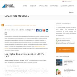 LMNP et LMP : le calcul de l'amortissement d’une location meublée Epargne en France