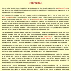 Amos Bronson Alcott: Fruitlands
