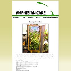 Amphibian Care >> Building a Screen Cage for Reptiles