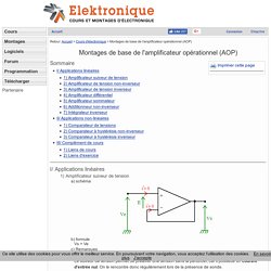 Montages de base de l'amplificateur opérationnel