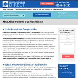 Amputation Claims & Compensation Experts. No Win No Fee.