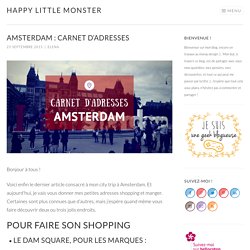 Amsterdam : carnet d'adresses