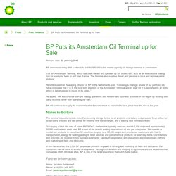 BP Puts its Amsterdam Oil Terminal up for Sale