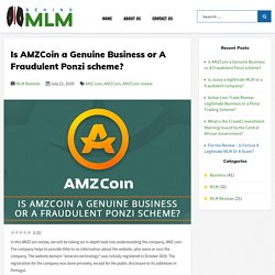 Is AMZCoin a Genuine Business or A Fraudulent Ponzi scheme?