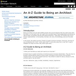 An A-Z Guide to Being an Architect