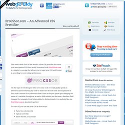 ProCSSor.com – An Advanced CSS Prettifier