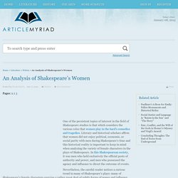 An Analysis of Shakespeare’s Women