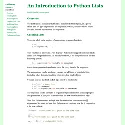 An Introduction to Python Lists