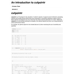 An introduction to cutpointr ( ROC )