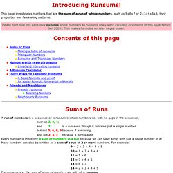 An Introduction to Runsums