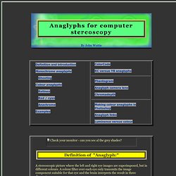 Anaglyphs for 3D viewing