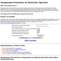 Anagramm-Generator in deutscher Sprache