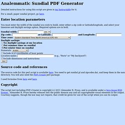 Analemmatic Sundial PDF Generator