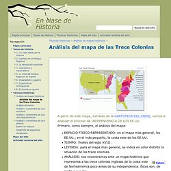 Análisis del mapa de las Trece Colonias - En clase de Historia