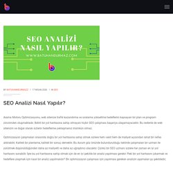 SEO Analizi Nasıl Yapılır? - Batuhan Durmaz