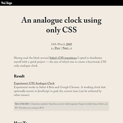 An analogue clock using only CSS