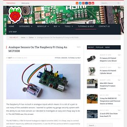 Analogue Sensors On The Raspberry Pi Using An MCP3008