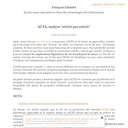 ACTA, analyse « article par article »