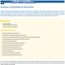 Analyse comptable et financière
