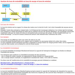 Analyse de la rentabilité