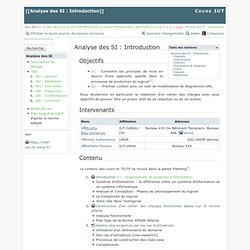 Analyse des SI : Introduction [Cours IUT]