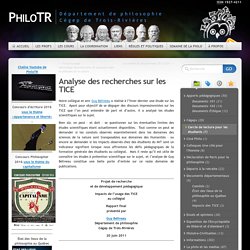 Analyse des recherches sur les TICE