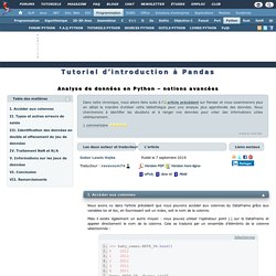 Analyse de données en Python - notions avancées