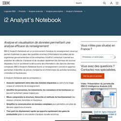 IBM - Analyse de données - i2 Analyst's Notebook