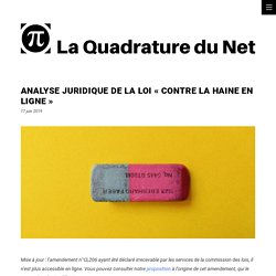 Analyse juridique de la loi « contre la haine en ligne »