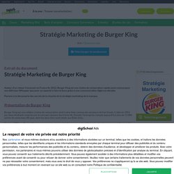 Analyse marketing de Burger King