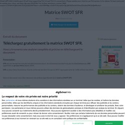 Analyse Matrice SWOT SFR