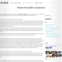Analyse de Candide ou l'optimisme - Candide de Voltaire