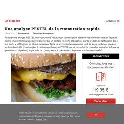 Une analyse PESTEL de la restauration rapide - blog Etudes-et-analyses.com