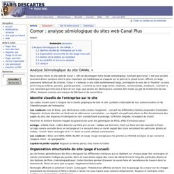 Comor : analyse sémiologique du sites web Canal Plus