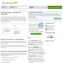 Multi Page Analyse: Seite für Seite überprüfen › SEO News und Updates zum SEO Analyse Tool im Seitwert Blog -