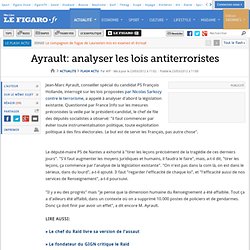 Ayrault: analyser les lois antiterroristes