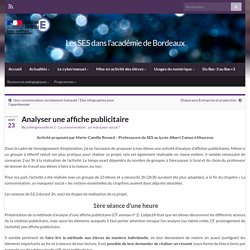 Analyser une affiche publicitaire – Les SES dans l'académie de Bordeaux