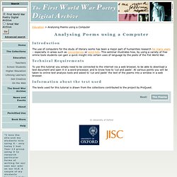 Analysing Poems using a Computer